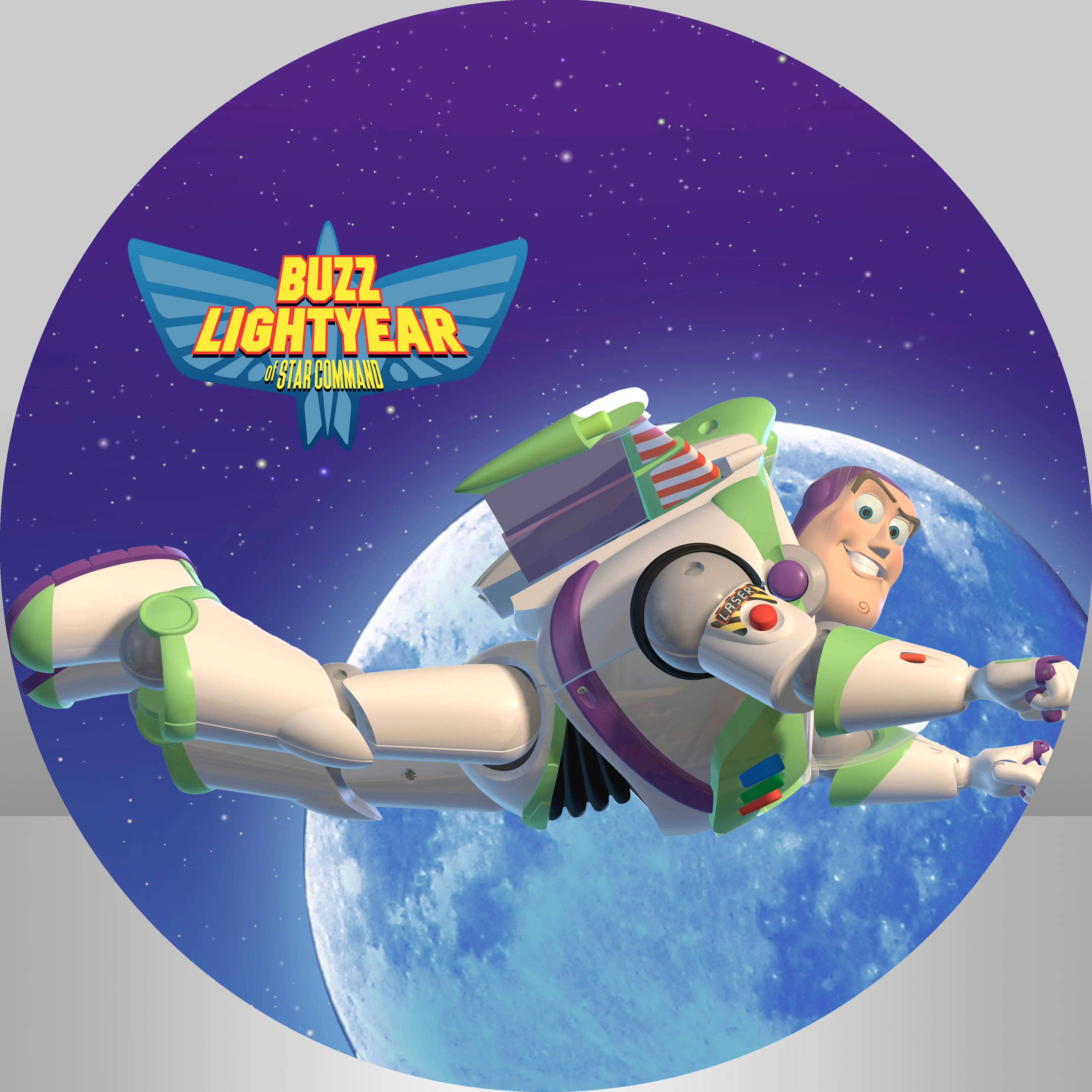 Copertura per sfondo rotondo a tema Toy Story per ragazzi Decorazioni per feste di compleanno Woody Buzz Lightyear Torta da tavolo Zoccolo Copertine elastiche