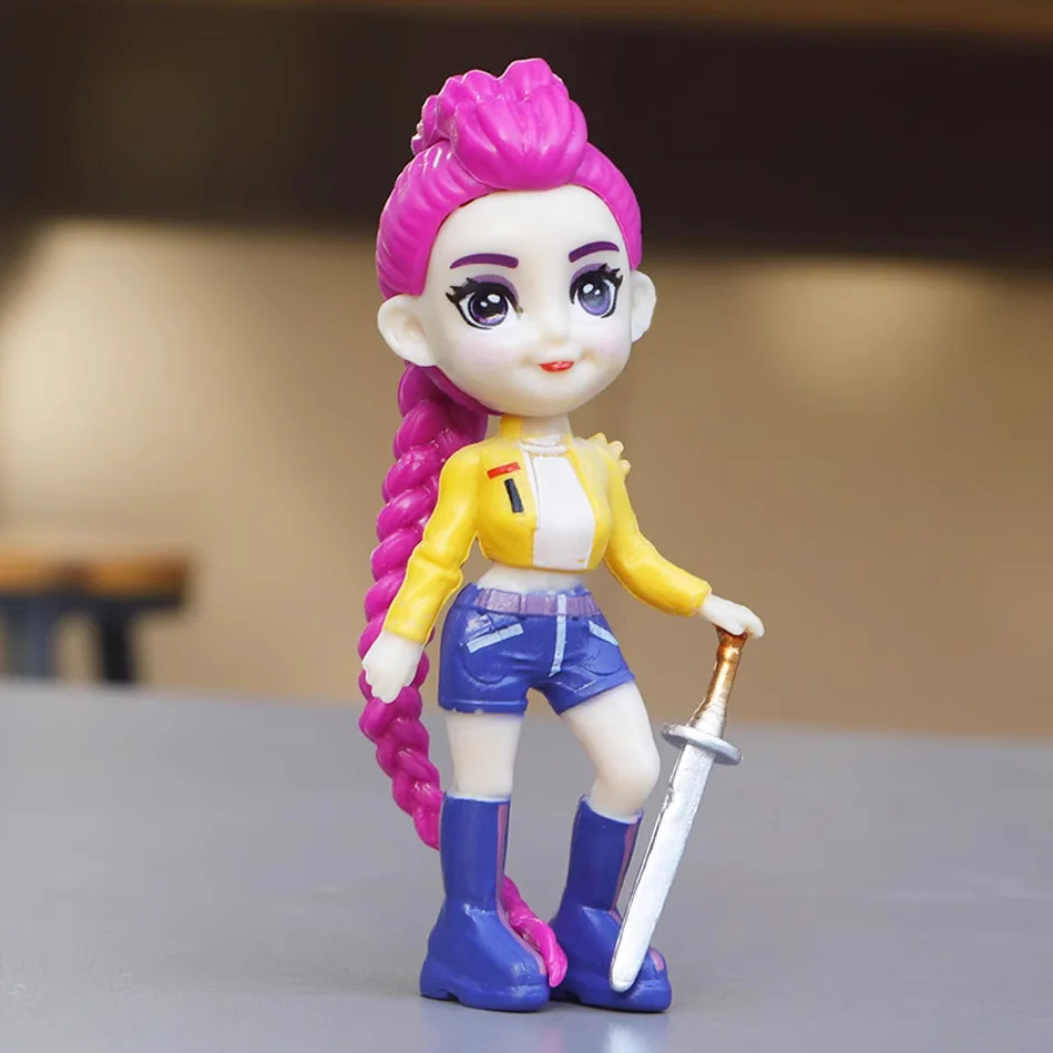 New Hot 6pcs/set with box Anime K-POP Demon Hunters Figure Rumis Miras Zoeys Toy Kids Doll For Kid Fans Gift box Ornament