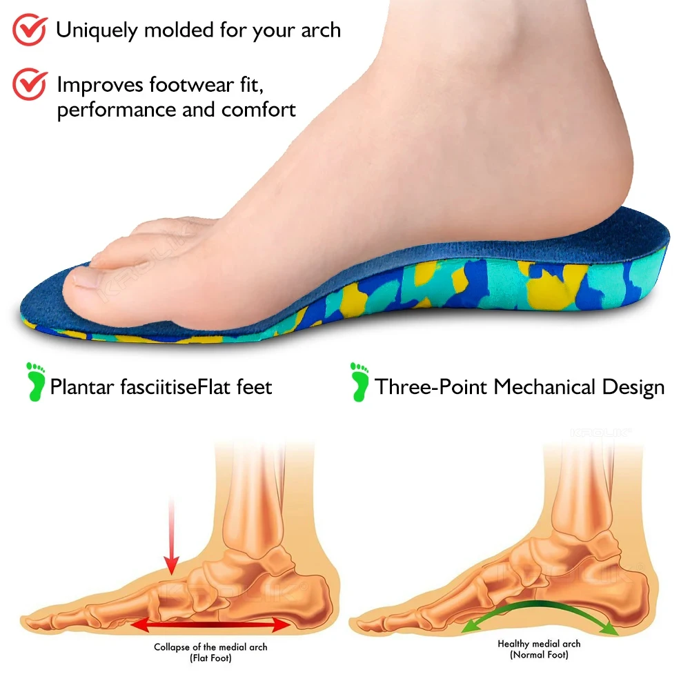 Palmilhas de ortopedia para crianças, Palmilha ortopédica para crianças, Sport Shoes Pads, Ferramenta de correção, Flat Foot Arch Support, EVA