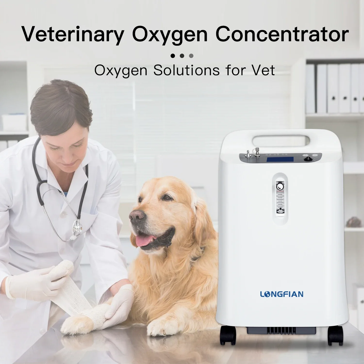 Longfeian Adjustable Flow 5L Veterinary Concentrator Customizes Supply Based on Pet Weight and Conditions