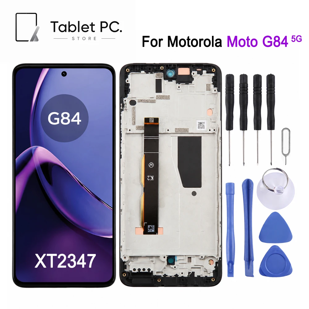 6.5-inch 120Hz OLED LCD Screen with Frame For Motorola Moto G84 5G, XT2347 Phone Display Touch Screen Repair Replacement Part