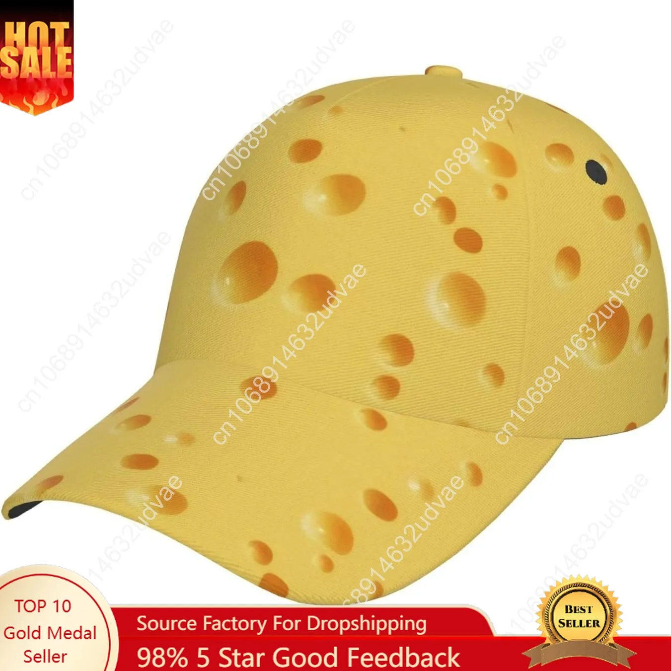 

Funny Food Cheese Pattern Baseball Cap Dad Hat Classic Adjustable Plain Hat for Running Workouts Outdoor Activities All Seasons