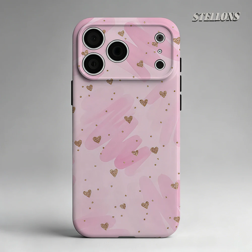 Funda Rosa con Purpurina de Doble Capa para iPhone 18, Compatible con iPhone 17, 16, 15, 14, 13, 12, Imprescindible para Pro Max Plus