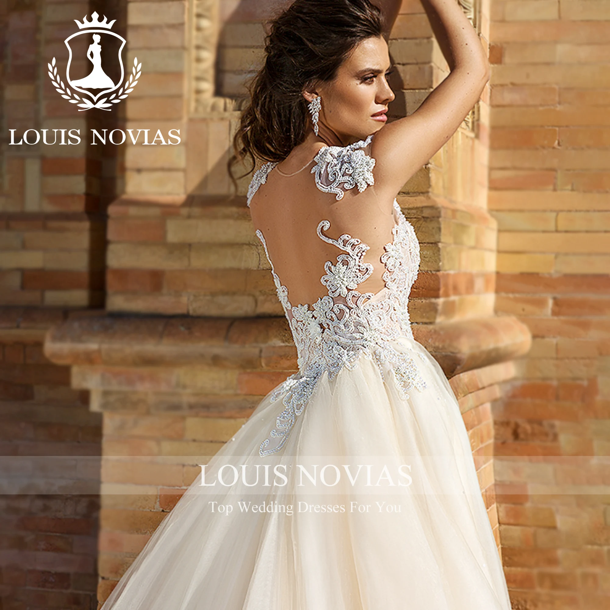 LOUIS NOVIAS Luxury 2 IN 1 Mermaid Wedding Dresses For Woman  Spaghetti Straps Appliques Bride Dress Detachable Wedding Gown