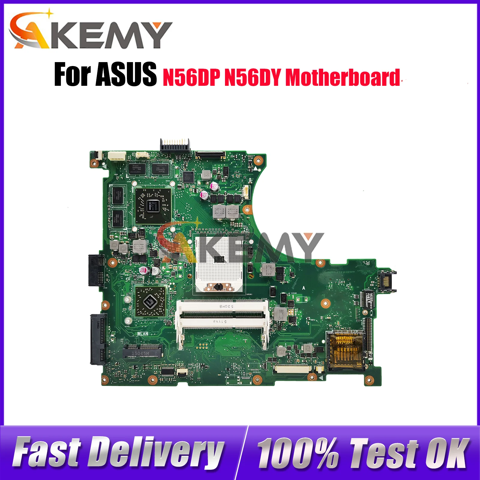 

N56DY Laptop Motherboard For ASUS N56DP N56D N56DY Notebook Mainboard This item is in stock 100% tests OK fast shipping