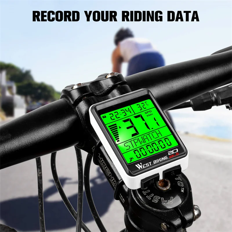 WEST BIKING 5 Language Wireless Waterproof Multifunctional Bicycle Computer Cycling MTB Odometer Road Bike Stopwatch Speedometer