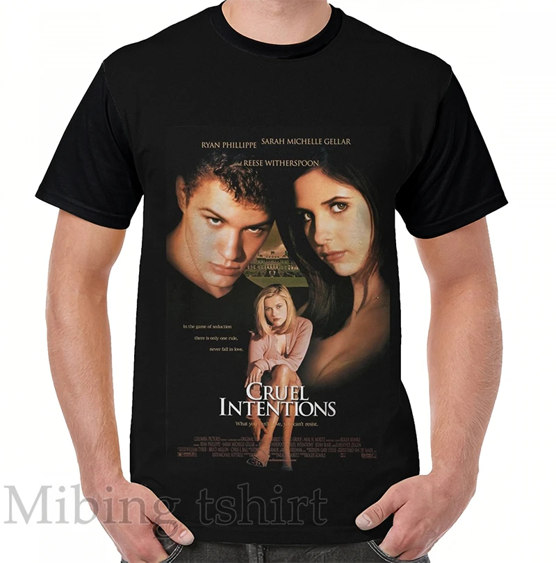 Funny print men t shirt women Tops tee Cruel intentions poster Graphic T-Shirt O-neck Short Sleeve Casual tshirts