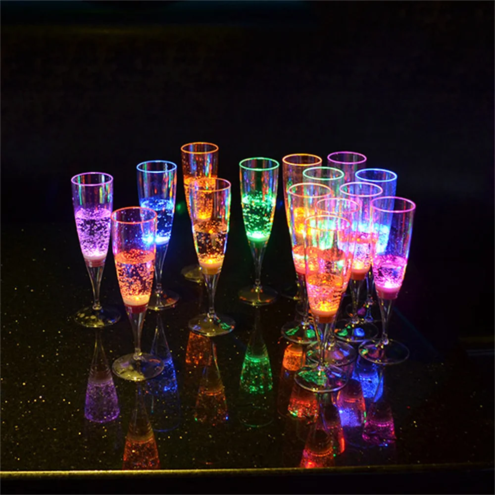 6PCS LED Cup Automatic Flashing Cups Multi-color Light Up Mug Wine Beer Mugs Whisky Drink Cups for Party Kitchen Christmas Decor