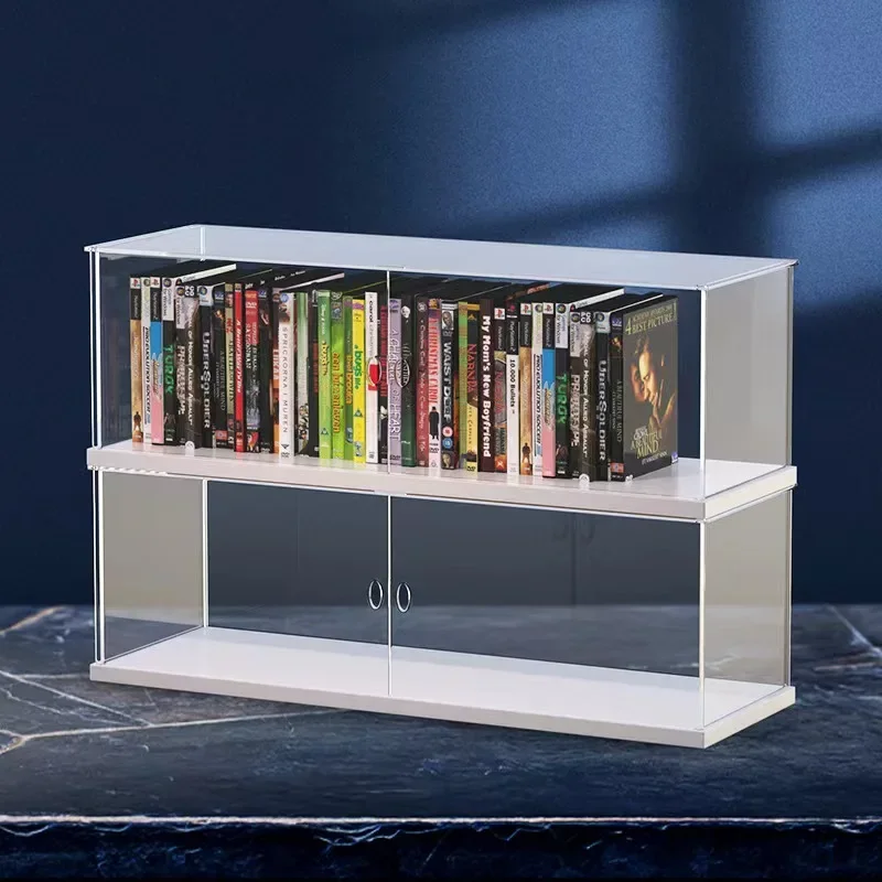 Transparent Acrylic CD Storage Box, Desktop Dustproof Character Display Cabinet Toys, Car Models, Souvenirs Storage and Display