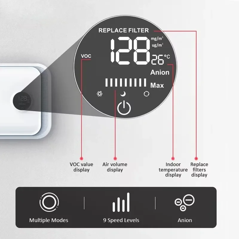 Low Noise Air Recuperator ERV HRV WiFi Control Single Room Wall-mounted Energy Heat Recovery Ventilation System