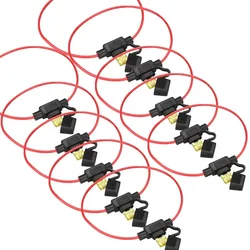 10Pcs/lot Waterproof Line Fuse Holder DC12V 30A Mini Car Power Socket  Auto Replacement Parts 18AWG Small Blade Type