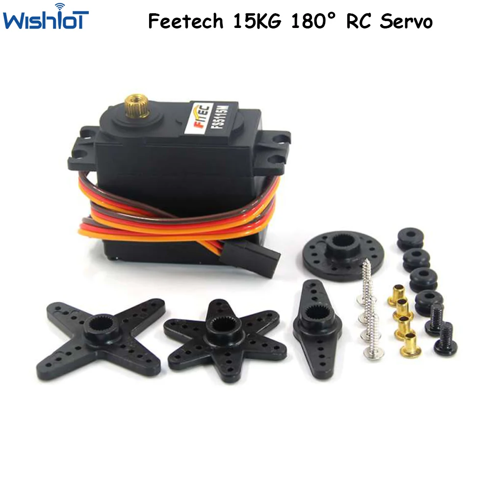 Feetech 15KG Digital Servo Motor 180 Degree Metal Gear FS5115M For Arduino RC Car Futaba JR RC Model Helicopter Boat DIY Robot