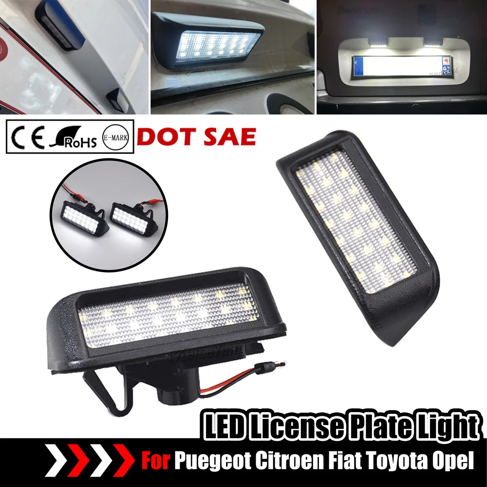 New LED Number License Plate Lights Lamps For Peugeot Expert Partner Rifter For Citroen Berlingo Jumpy For Fiat Scudo For Toyota