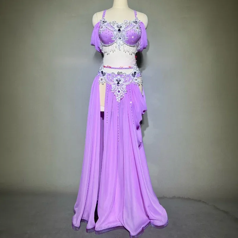 

Открытие для танца живота, женский элитный бюстгальтер, одежда для выступлений, костюм для детей, профессиональный сексуальный комплект с большой распашной юбкой для взрослых