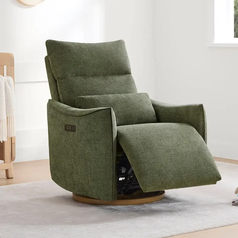 Power Swivel Glider Recliner Chair Nursery Glider Moss Green