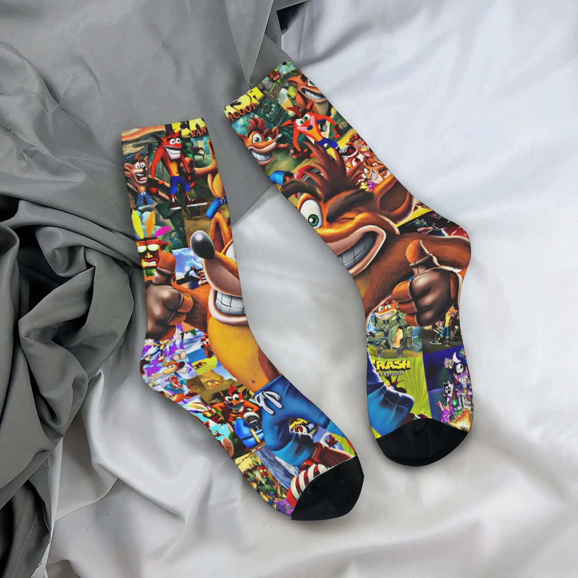 Носки Crashs Bandicoots, модные чулки, осенние нескользящие мужские носки, высококачественные дизайнерские уличные носки
