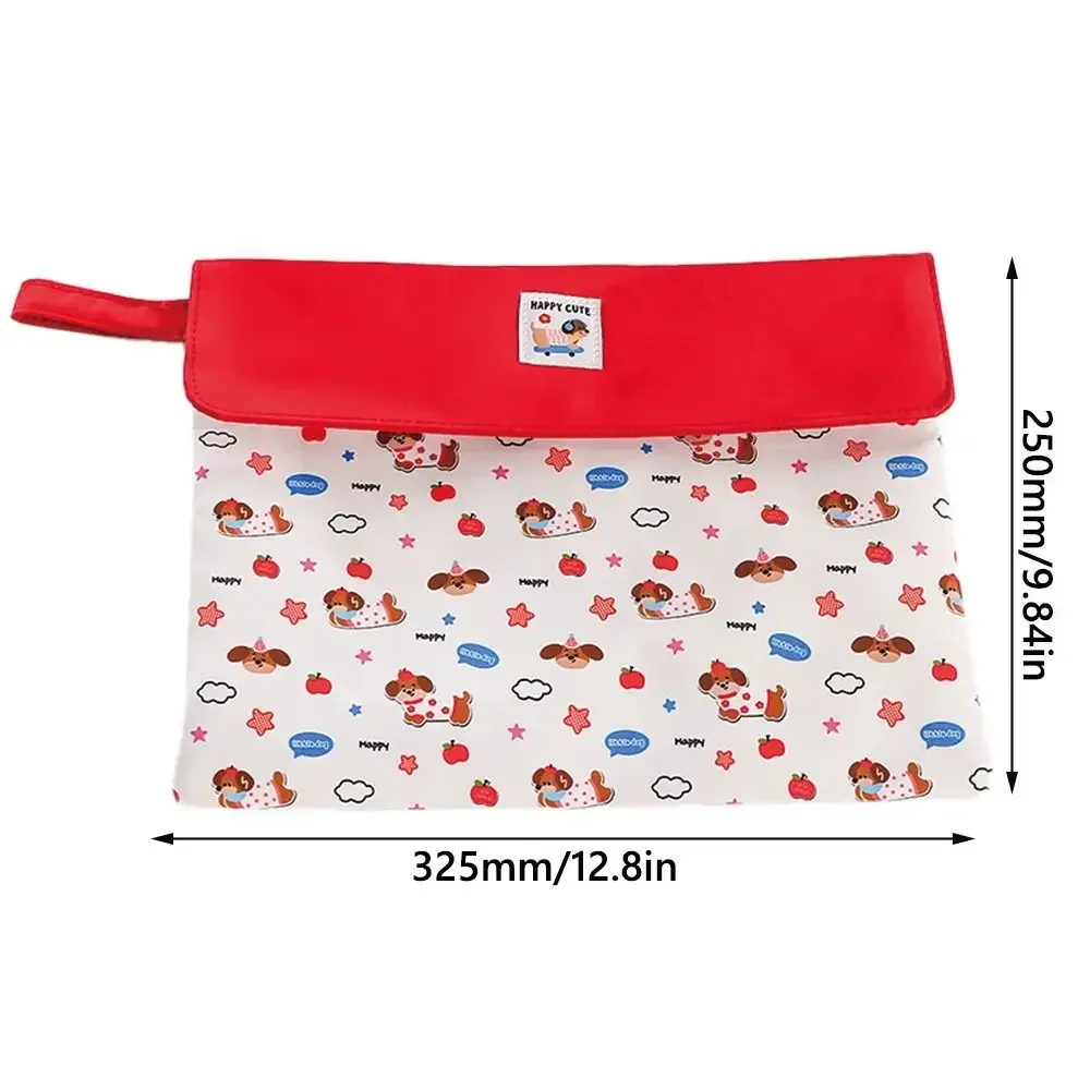 Sac de rangement à motif de chiot de dessin animé, sac de rangement à main avec bouton-pression, grande capacité, Double couche, organisateur de fichiers pour étudiants