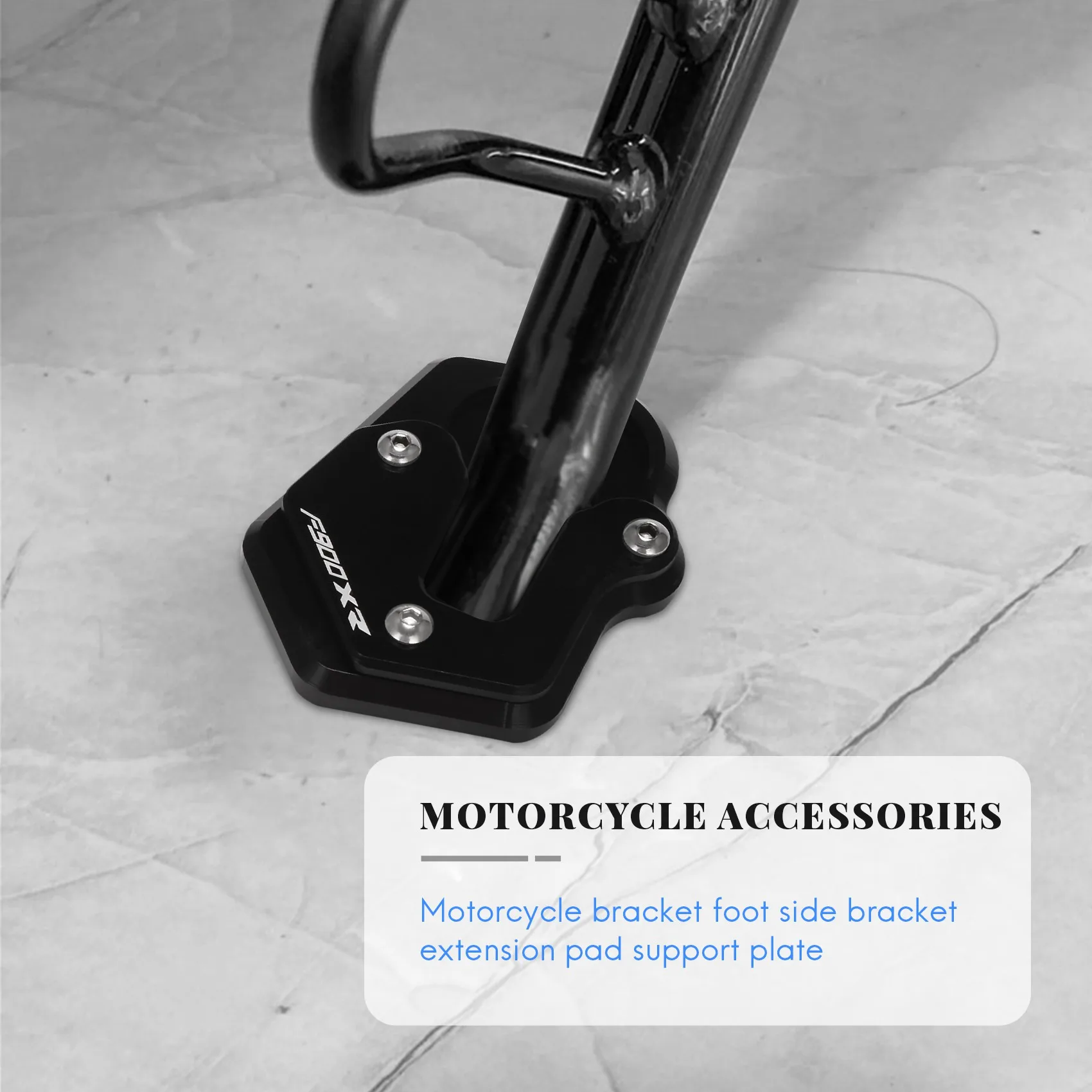 Piastra di supporto per Pad di prolunga per cavalletto laterale per cavalletto per moto per F900XR F900 XR F 900XR 2020 (nero)