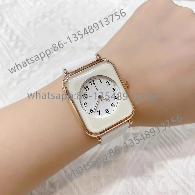 

New square simple digital versatile fashion jelly silicone student test waterproof quartz