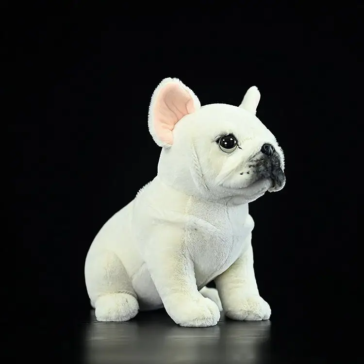 Cream Colored Companion French Bulldog,Cute Dog Plush Toy, Realistic Cream-colored French Bulldog Stuffed Animal