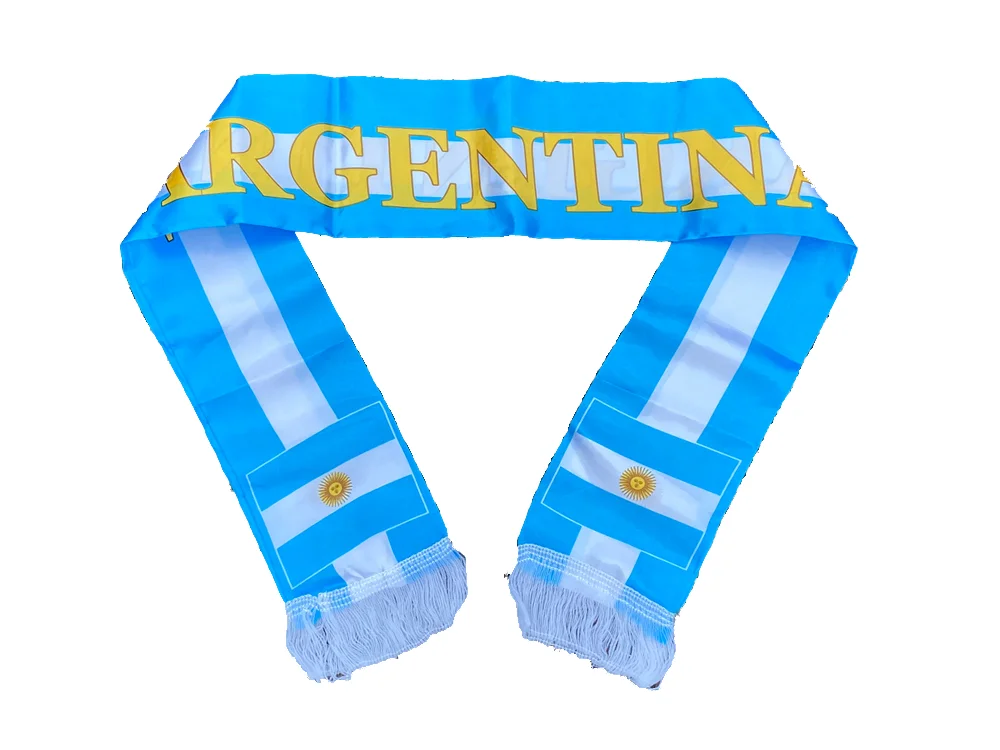 Argentina flag14x130cm National Team Football Fans Scarf Argentina Tassel Flags Scarf Souvenir