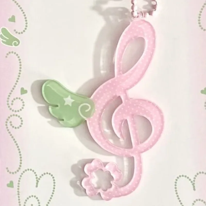 Japonês bonito nota musical acrílico chaveiro adorável feminino grânulo corrente charme para telefone ccd kawaii y2k mochila bolsa pingente