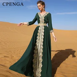 Muslim Women Morocco Kaftan Luxury Embroidery Lace Dress Islam Party Jalabiya Elegant Retro Robe Turkey Arab Women's Dresses