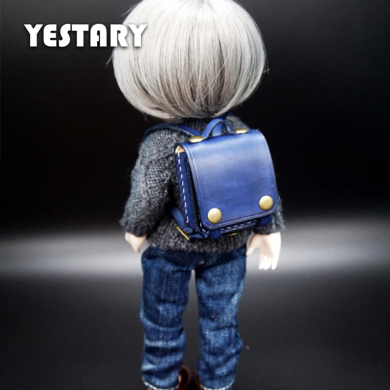 YESTARY 1/6 Doll Accesories Japanese Style Backpack For 20-30cm Doll Miniature Items Leather Mini Backpack For Blythe Ob24 Dolls