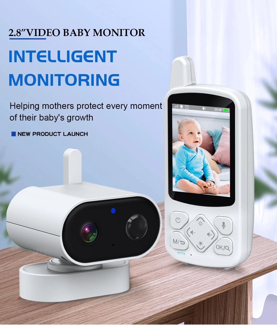 

Newest Electronic Baby Monitor 2.8-Inch Night Vision Remote Control Baby Sleep Monitoring Camera Video Baby Security Monitor