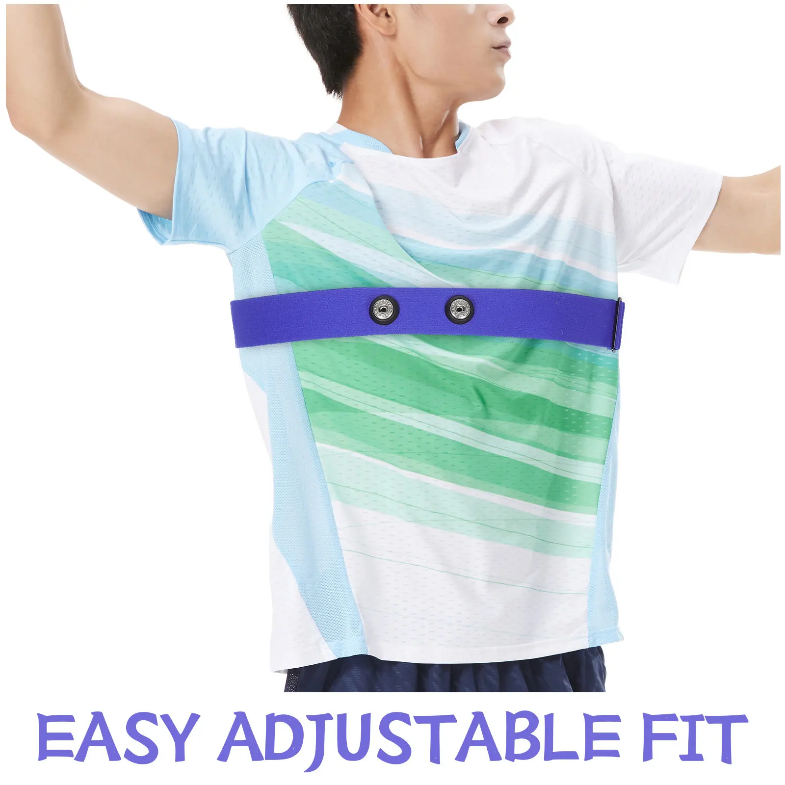 Heart Rate Monitor Chest Belt Replacement 43.3 Adjustable Fitness Tracker Chest Strap Accurate Workout Monitoring