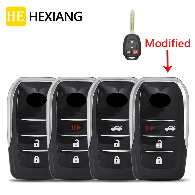 

HE Xiang Car Remote Control Key Shell Case For Toyota Rav4 Sequoia RAV4 Tundra Tacoma Prius Camry Corolla Modified Flip Cover