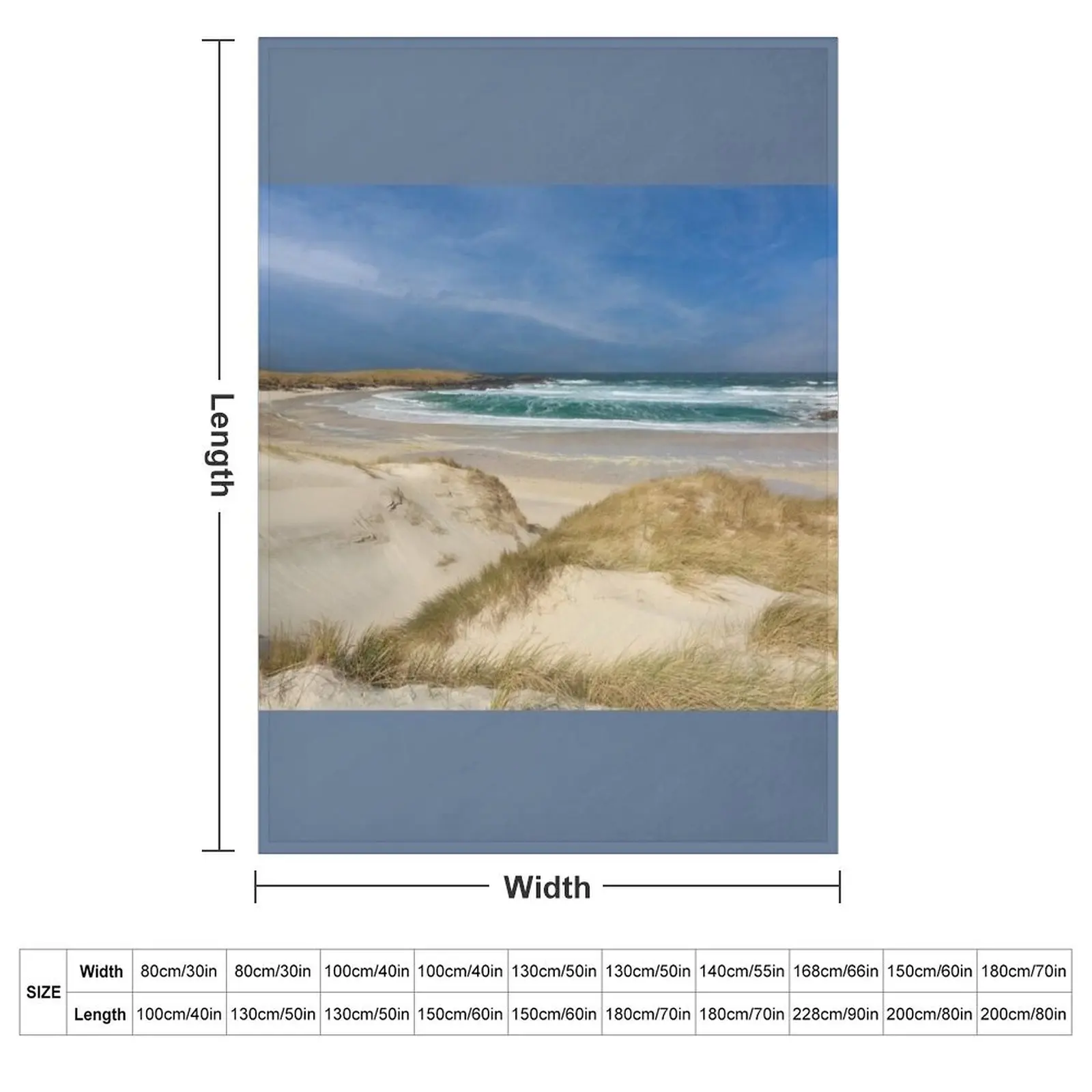 North Uist Clachan Sands Traigh Hornais Scotland. Throw Blanket warm winter Luxury Designer Beach Decorative Sofas Blankets