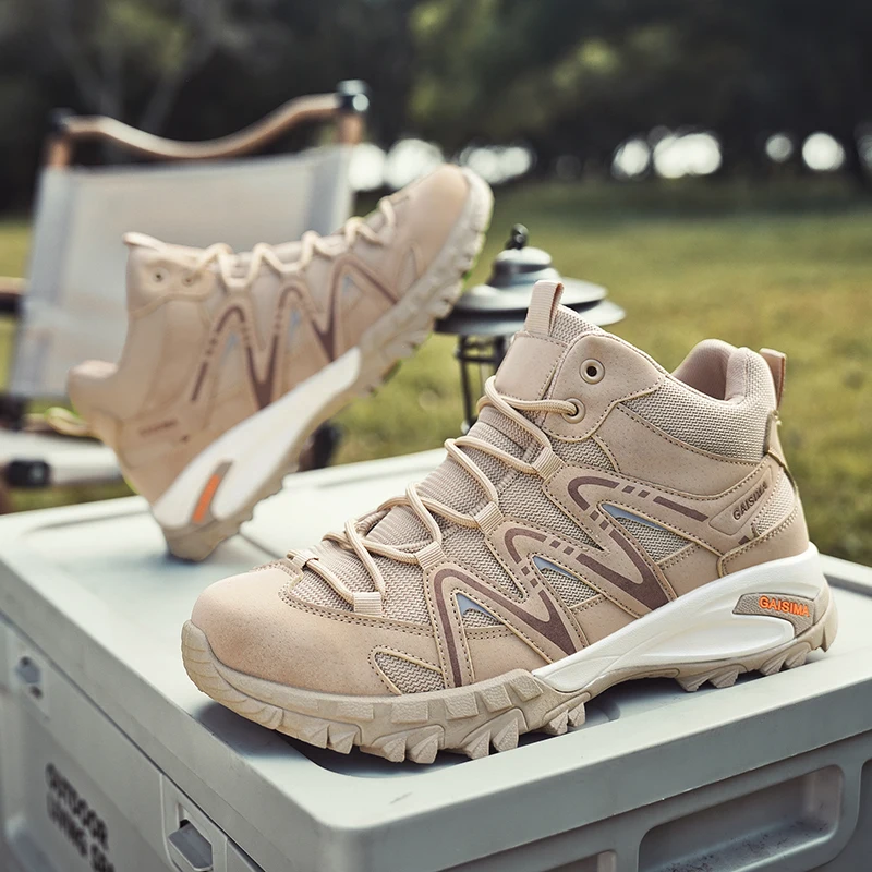 

New Arrival Mens Hiking Shoes Breathable Lace Up Trekking Male Cushioning Outdoor Climbing Tourism Sneakers for Men