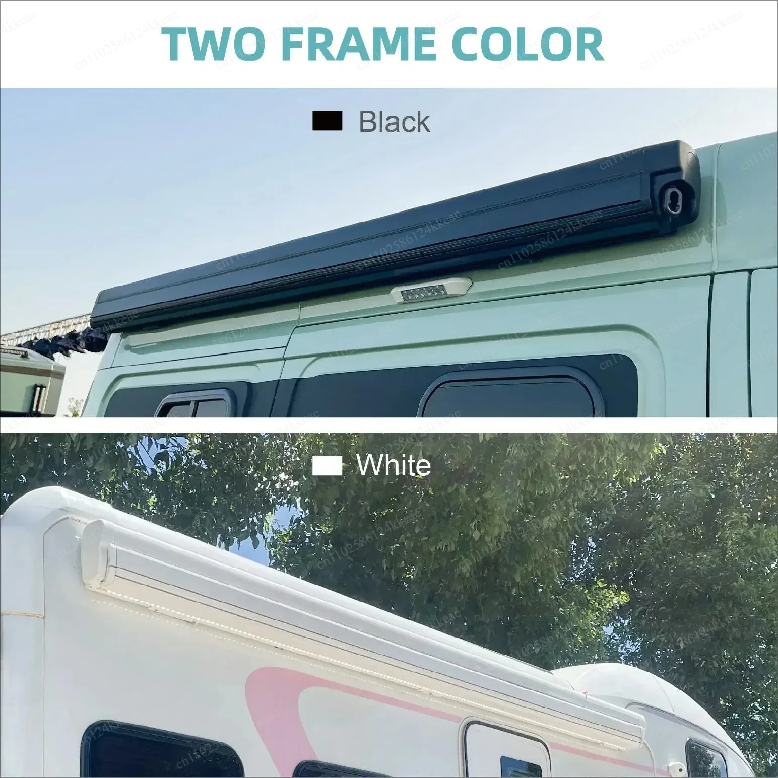Customizable Waterproof Awnings with Retractable Sides, Manual or Electric Options for Campers, Outdoor RV Accessories