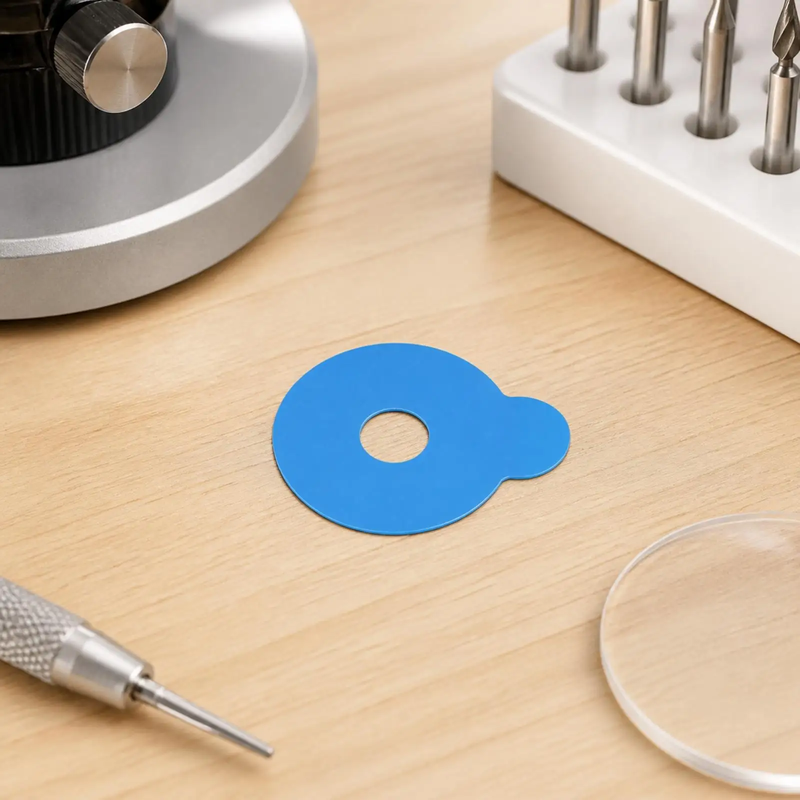 Double Sided Lens Processing Adhesive Stickers for Eyeglass Fabrication High Tack Blue Dial with Center Hole for Optical Work