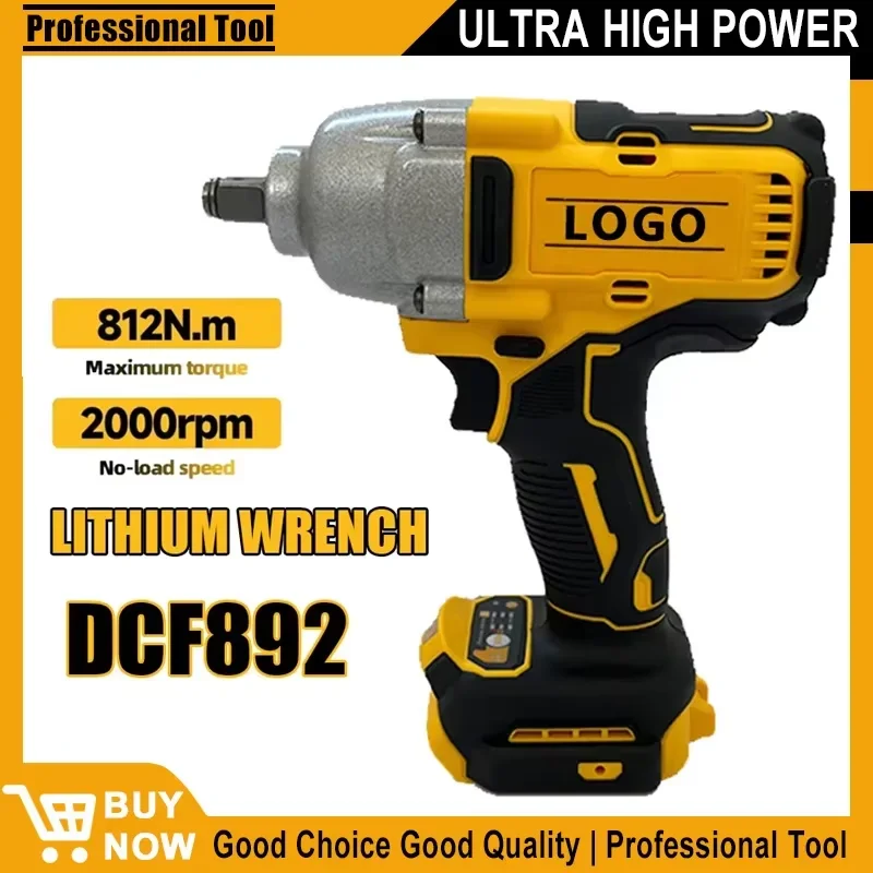 Fit Dewalt DCF892 812N.m Brushless Electric Wrench 1/2 Inch Cordless Impact Driver High Torque 3 Speed Auto Repair Power Tools