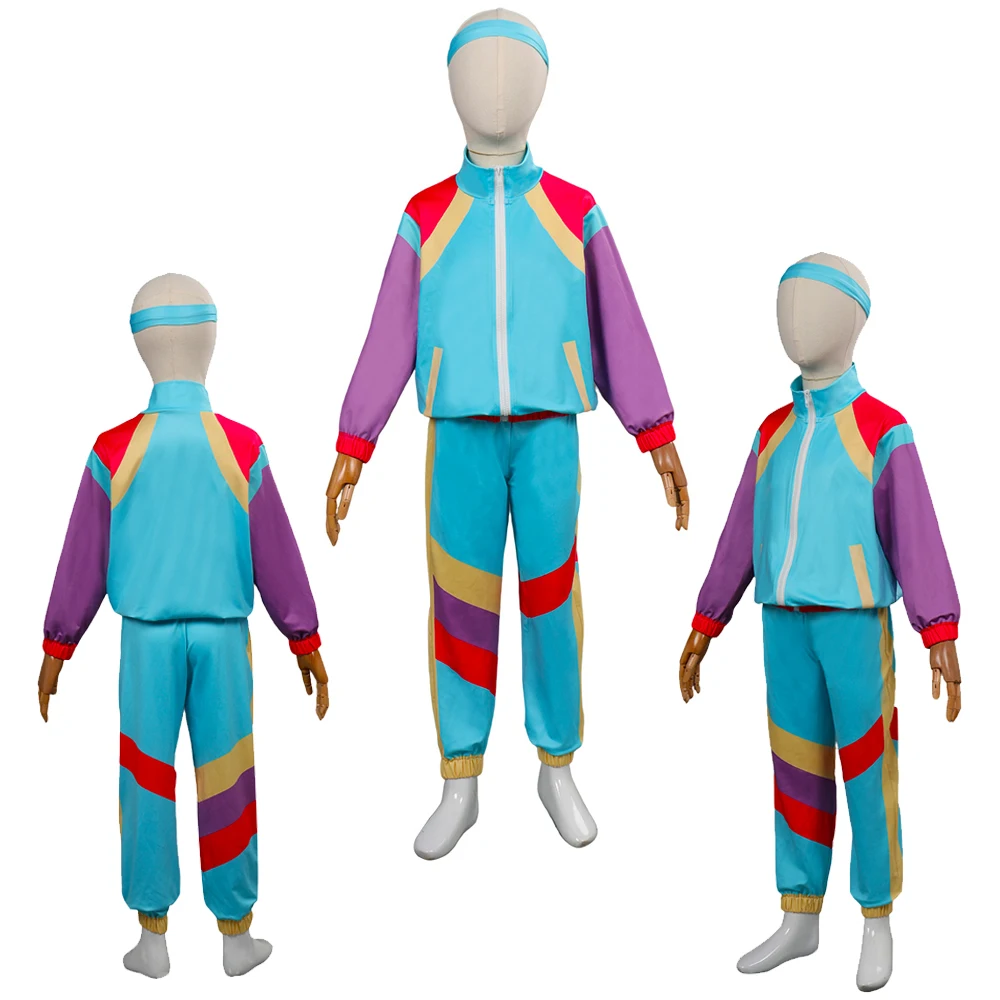 Retro 80S 90S Disco Cosplay Kids Retro Dance Hip-Hop Costume Children Roleplay Disguise Tops Pants Sportswear Halloween Outfits