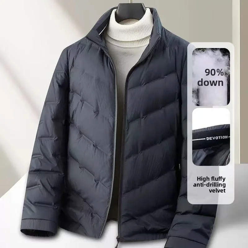 

Осень/зима 2022, новый мужской пуховик, вместимость на пуху, ткань высокого качества 90%, легкий молодежный пуховик с воротником рубашки