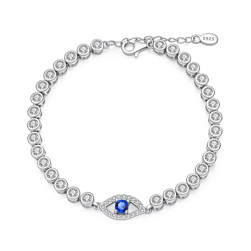 

Classic 925 Sterling Silver Devil's Eye Bracelet Sparkling CZ Zircon Fashion For Women Girls Birthday Anniversary Jewelry Gifts