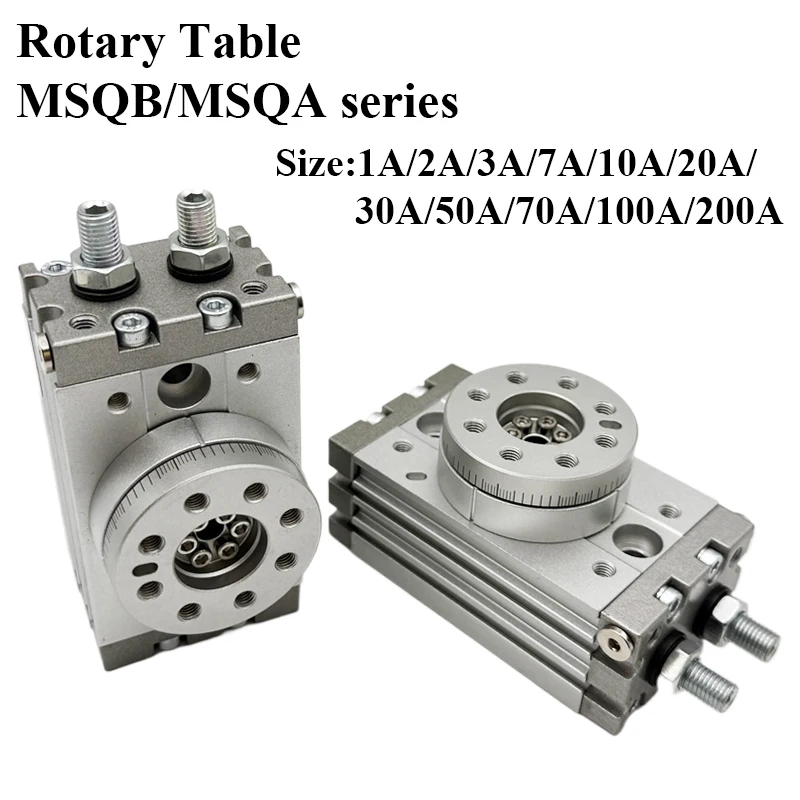 MSQB MSQA-1A 2A 3A 7A 10A 20A 30A 50A 100A 0 to 190° High Precision Rack Pinion Type Pneumatic Air Compact Rotary Table Cylinder