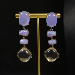 Long Pendant Glass Resin Geometry Earring Stud Sweet Party Jewelry For Women