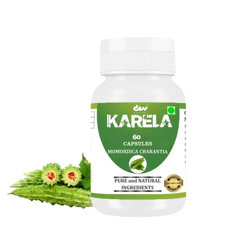 Karela Capsules -500mg | 60 Vegetarian Capsules, Pure Bitter Melon Extract, Plant-based Gluten Free