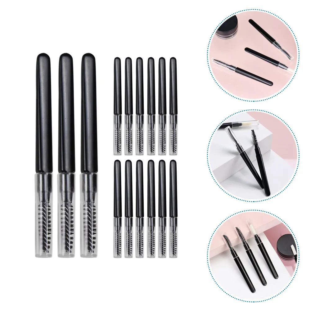 

20pcs Eyebrow Brushes With Caps Portable Lash Brush Multipurpose Makeup Tool Nylon Plastic Dustproof Small Brow Brush