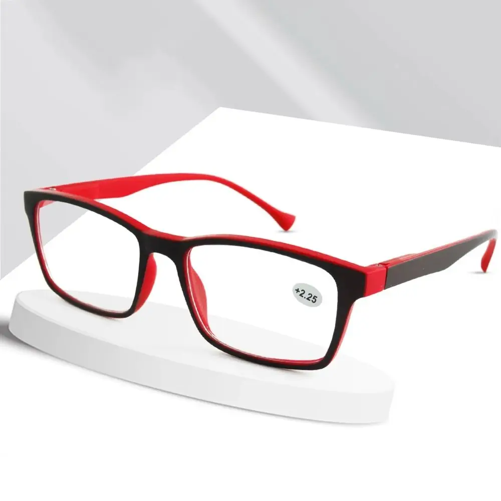 

PC Reading Glasses Brown Grey Red Blue Rectangle Anti Blue Light Eyeglasses Decorative Glasses Plain Glass Spectacles