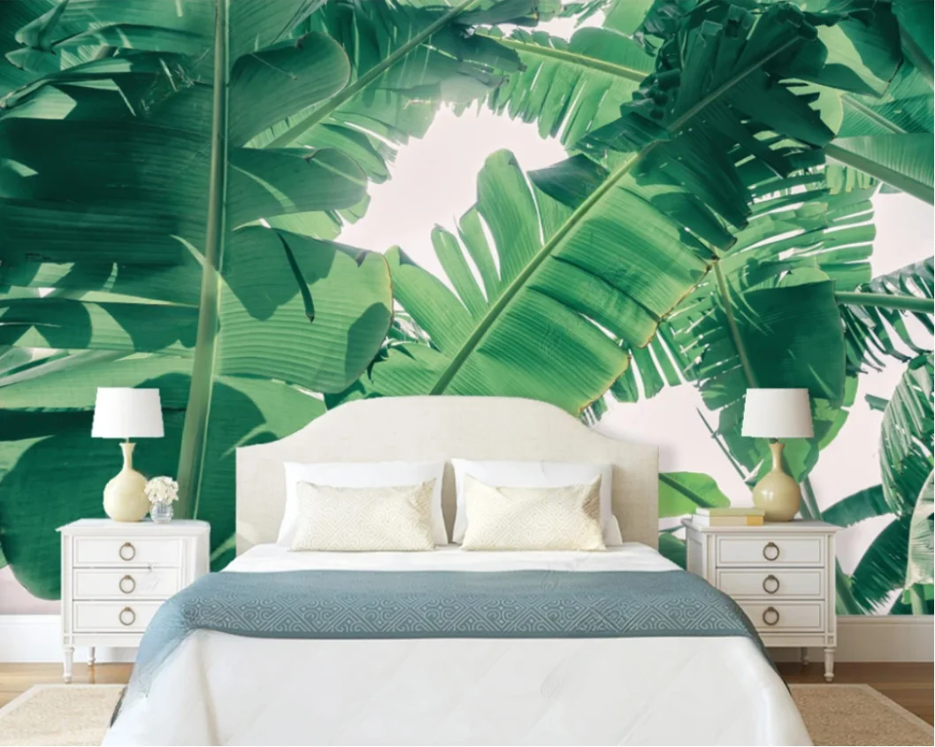 Custom wallpaper of any size Nordic abstract vintage plant Banana leaf mural interior background wall decoration wallpaper