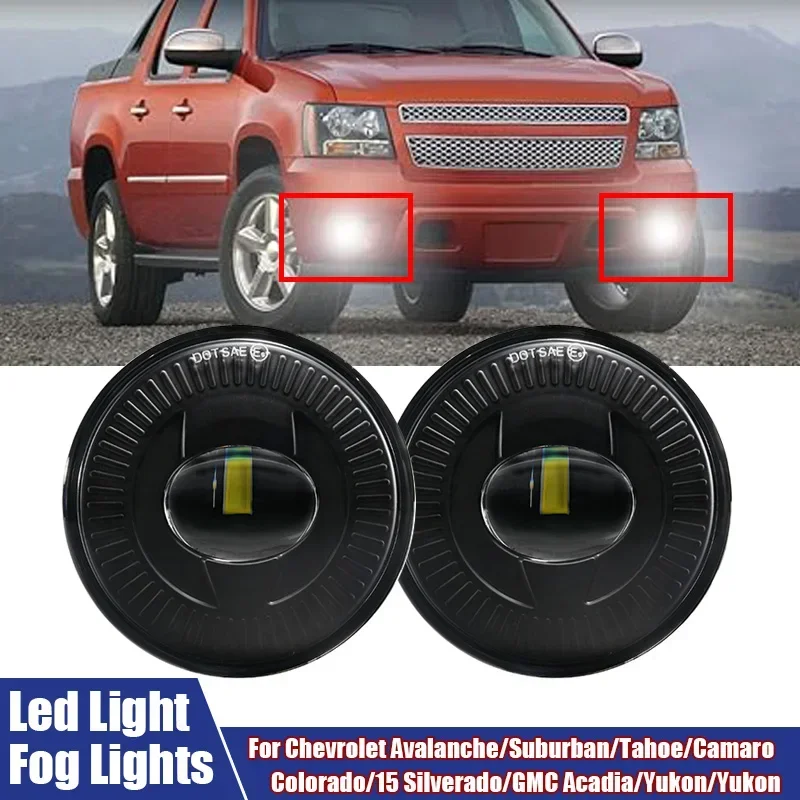 Pair Car LED Fog Lights Fit For Chevrolet Avalanche/Suburban/Silverado/Tahoe 2007-2014 For GMC Sierra/Yukon Signal Lamp Assembly