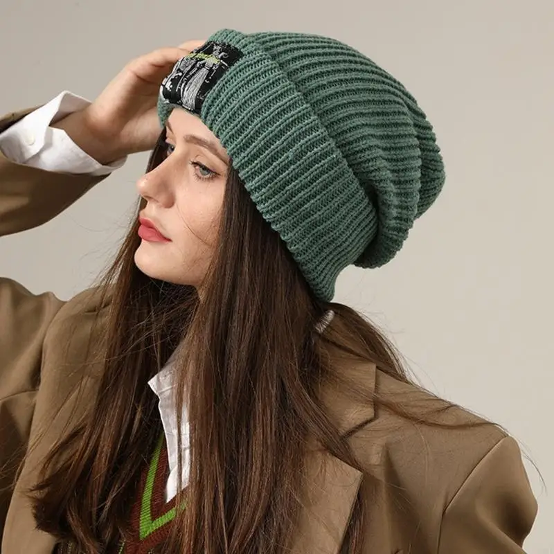 قبعة صغيرة أنيقة من القماش المنسوج، قبعة صوف بلون سادة، قبعة حرارية لفصل الخريف والشتاء، ملابس يومية للتمرين الصباحي