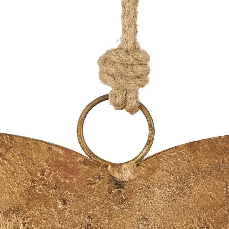 Heart Wall Decor Vintage Metal Heart Wall Metal Bell Decor Antique Finish Heart Bell Heart Decorative Bell with Hanging rope