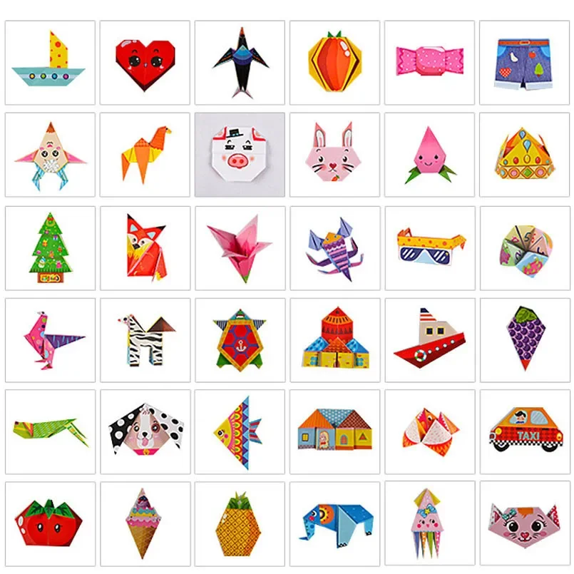 152pcs DIY Kids Craft Toy Montessori Toys 3D Cartoon Origami Handcraft Paper Craft Art Learning Educational Toys for Children