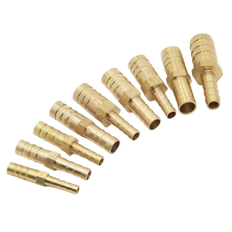 Accesorio de tubería de manguera recta de latón, adaptador de conector de acoplador de púas de cobre y Gas de 4mm - 25mm